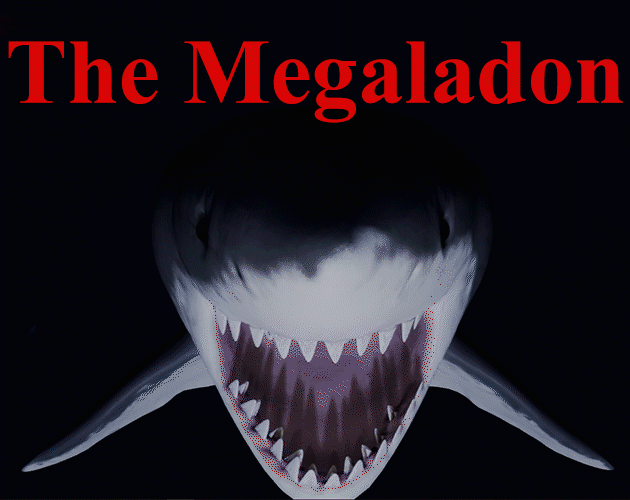 The Megalodon swimming through an underwater cave